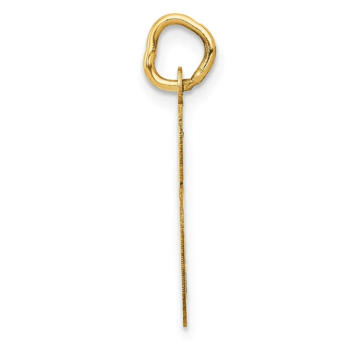 TreasureFineJewelers Charm Necklaces 14k Yellow Gold Large Script Letter S Initial Charm