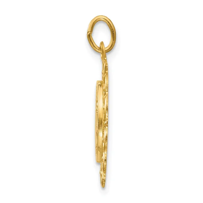 TreasureFineJewelers Charm Necklaces 14k Yellow Gold Saint Theresa Medal Charm