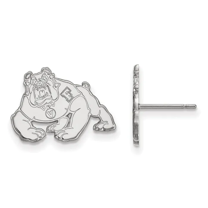 TreasureFineJewelers Earrings 10K White Gold California State University Fresno Small Post Earrings