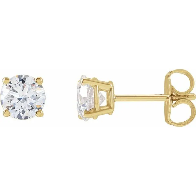 TreasureFineJewelers Earrings 14K Yellow Gold 1 CTW LabGrown Diamond Stud Earrings