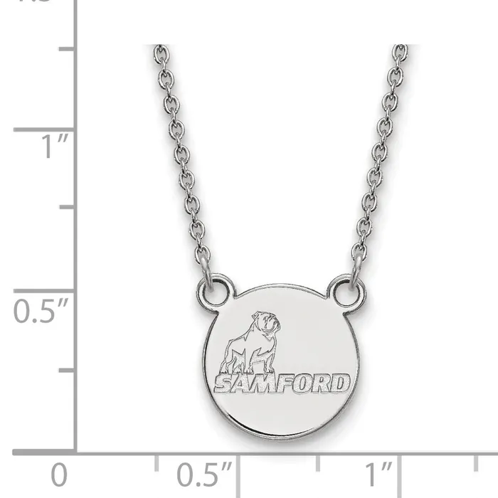 TreasureFineJewelers Necklaces 10K White Gold Samford University Small Pendant wilth Necklace