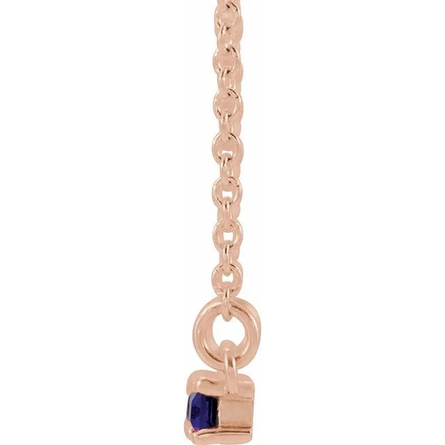 TreasureFineJewelers Necklaces 14K Rose Amethyst 15 CTW Diamond Bar 1618 Necklace