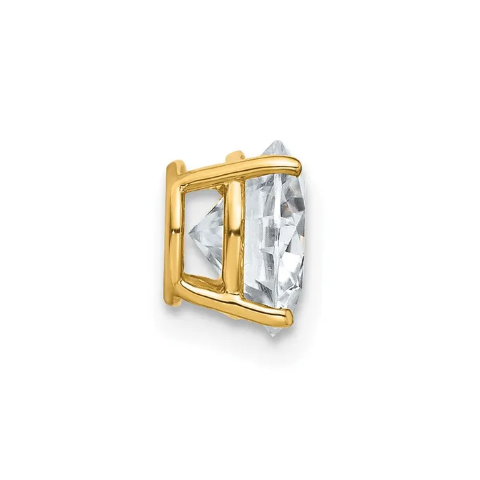 TreasureFineJewelers Necklaces 14k Yellow Gold 150ct 75mm Round D E F Pure Light Moissanite Solitaire Chain Slide