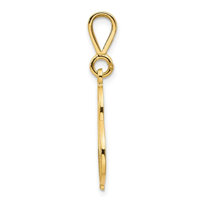 TreasureFineJewelers Necklaces 14k Yellow Gold Polished Script Filigree Letter S Initial Pendant
