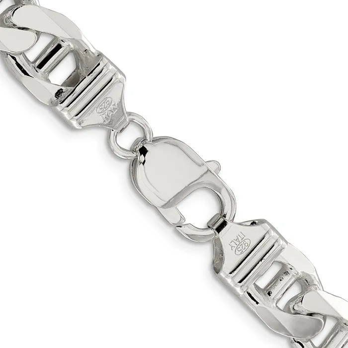 TreasureFineJewelers Necklaces Sterling Silver 1065mm Figaro Anchor Chain