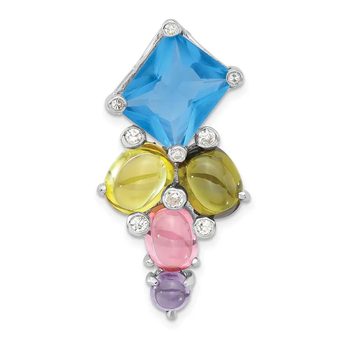 TreasureFineJewelers Necklaces Sterling Silver CZ Pendant