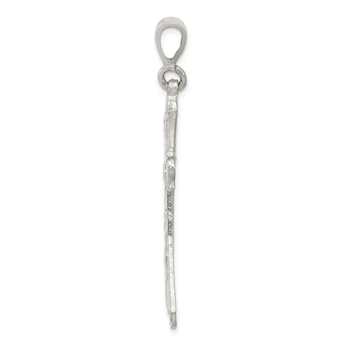 TreasureFineJewelers Necklaces Sterling Silver Diamondcut Cross Pendant