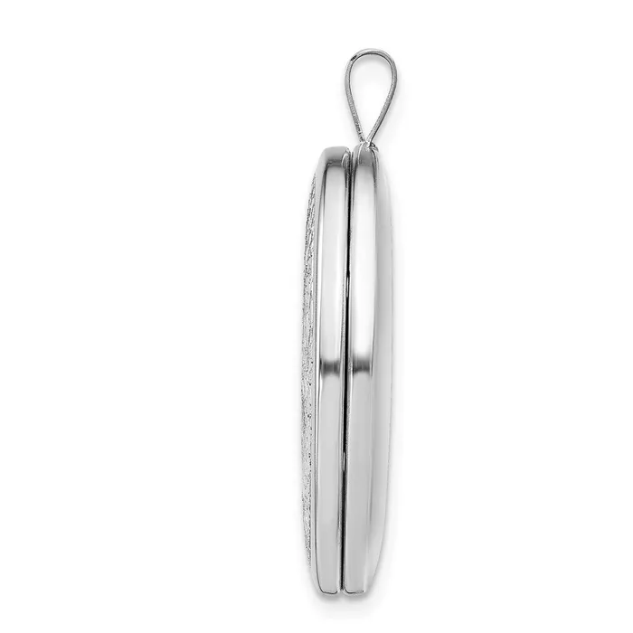 TreasureFineJewelers Necklaces Sterling Silver Rhodiumplated Oval Tree 26mm Locket
