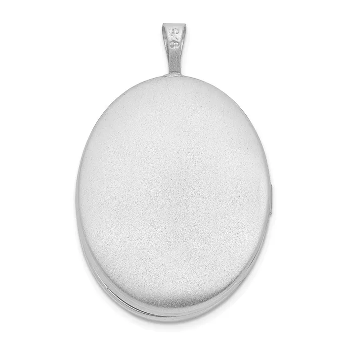 TreasureFineJewelers Necklaces Sterling Silver Rhodiumplated Oval Tree 26mm Locket
