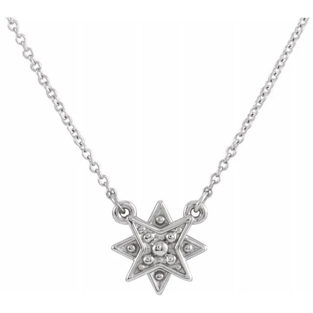 TreasureFineJewelers Necklaces Sterling Silver Star 1618 Necklace
