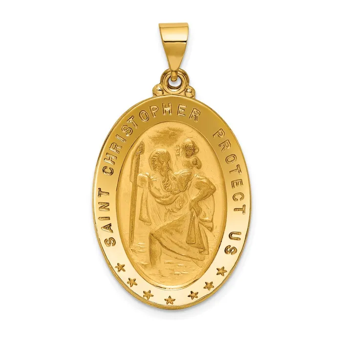 TreasureFineJewelers PreStyled Sets 18k Saint Christopher Medal Pendant
