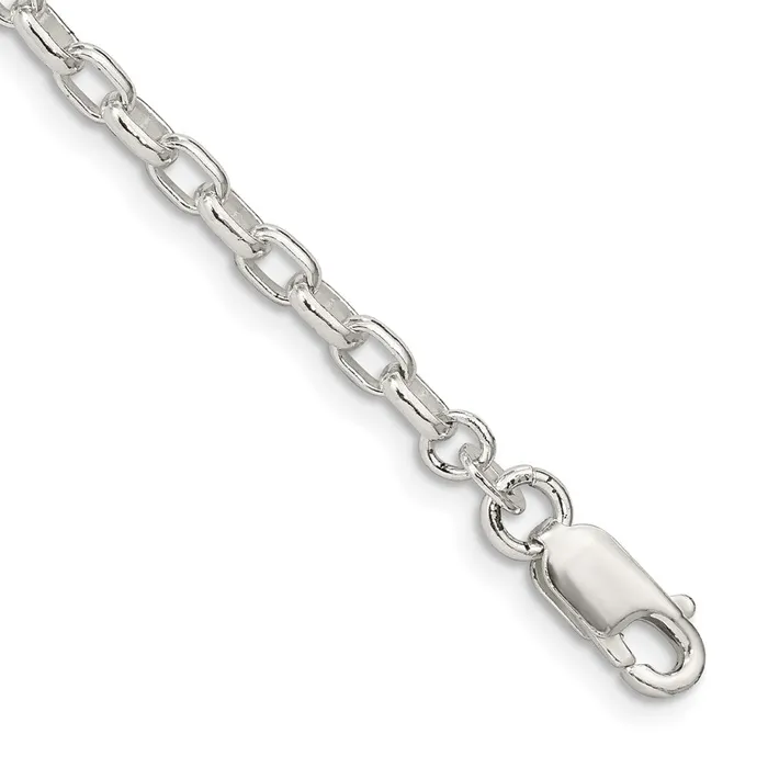 TreasureFineJewelers Rings Sterling Silver 32mm Oval Fancy Rolo Chain