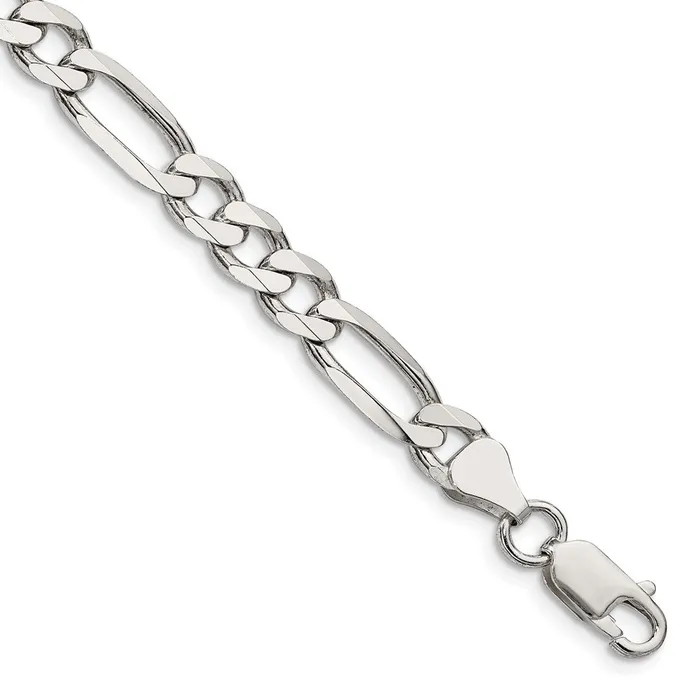 TreasureFineJewelers Rings Sterling Silver 675mm Figaro Chain