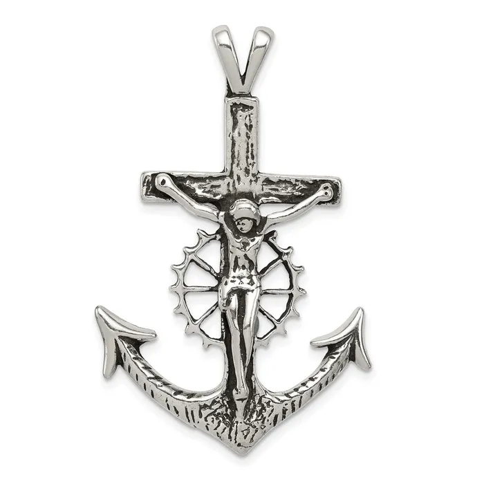 TreasureFineJewelers Rings Sterling Silver Antiqued Mariner Crucifix Charm TreasureFineJewelers Rings Sterling Silver Antiqued Mariner Crucifix Charm