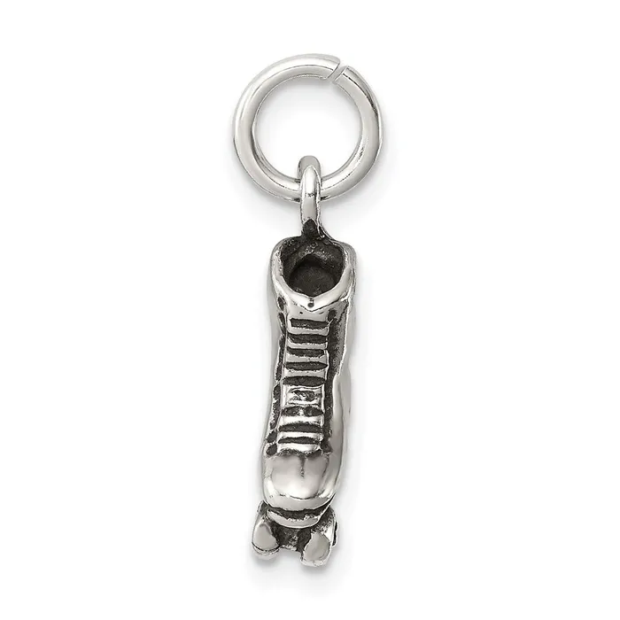 TreasureFineJewelers Rings Sterling Silver Antiqued Rollerskate Charm