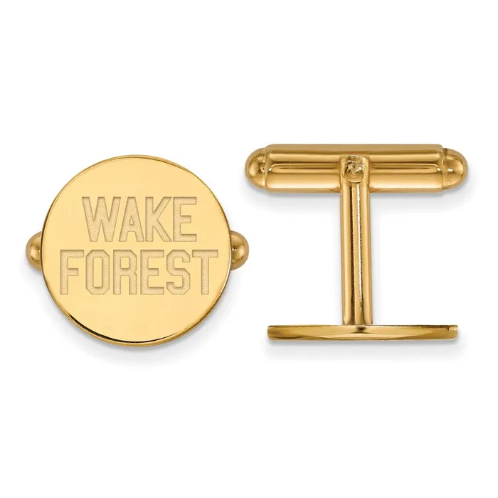 TreasureFineJewelers Rings Sterling Silver Goldplated Wake Forest University WF Deacon Cuff Links
