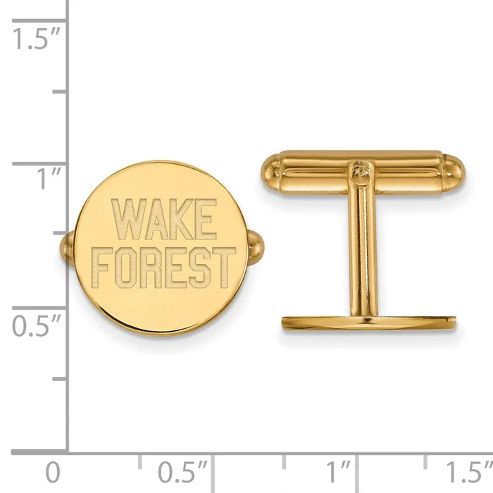 TreasureFineJewelers Rings Sterling Silver Goldplated Wake Forest University WF Deacon Cuff Links