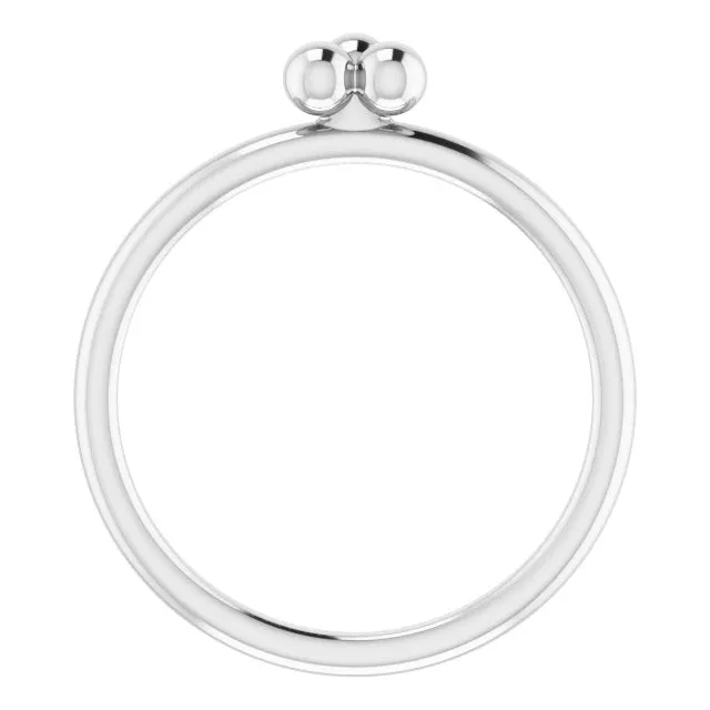 TreasureFineJewelers Rings Sterling Silver Stackable Beaded Ring