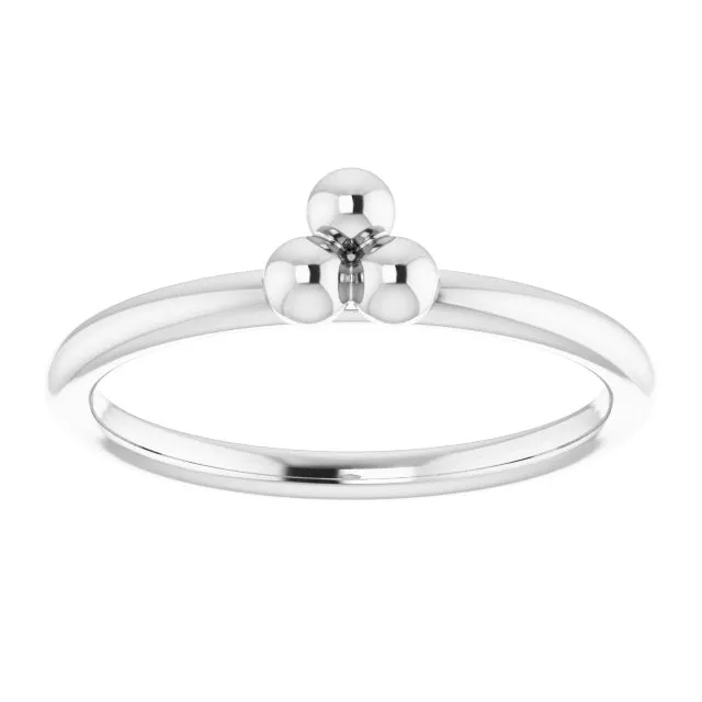 TreasureFineJewelers Rings Sterling Silver Stackable Beaded Ring