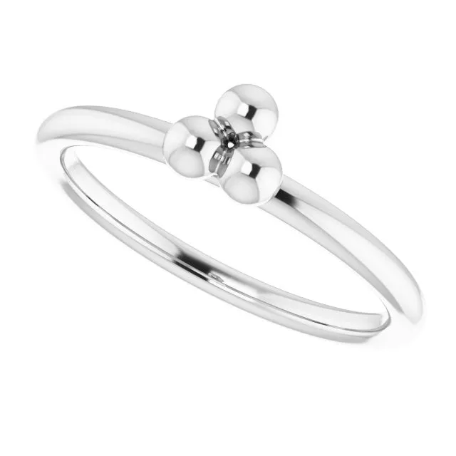 TreasureFineJewelers Rings Sterling Silver Stackable Beaded Ring