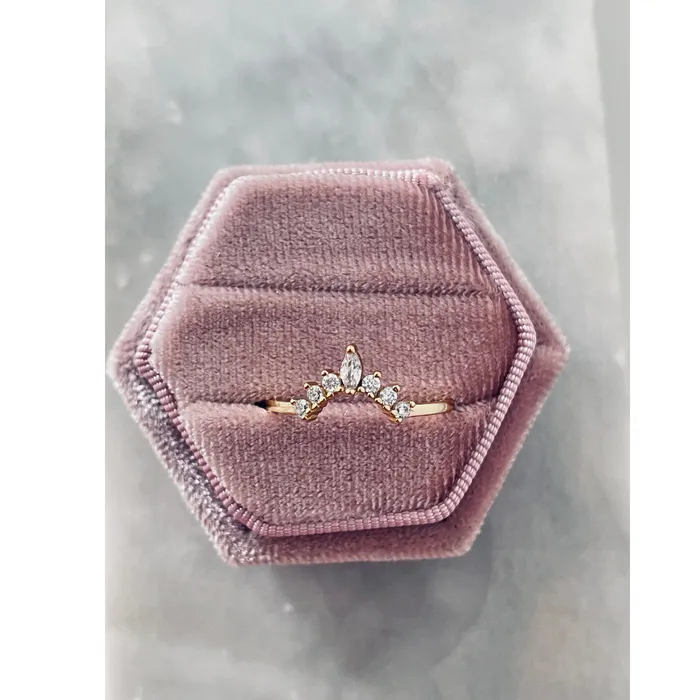 KHLOE JEWELS KHLOE JEWELS VELVET DOUBLE RING BOX Rings