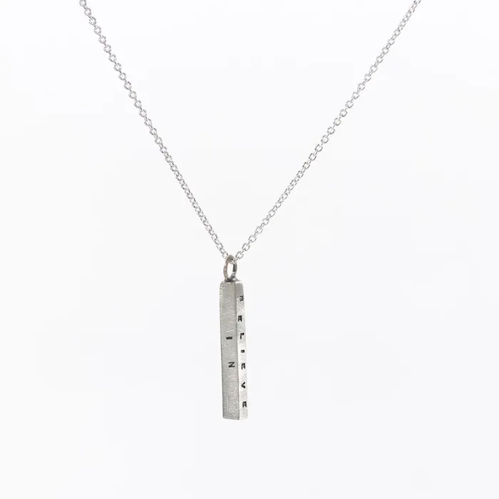 Necklaces Andrea Waines Small Letter Pressed Bar Necklace