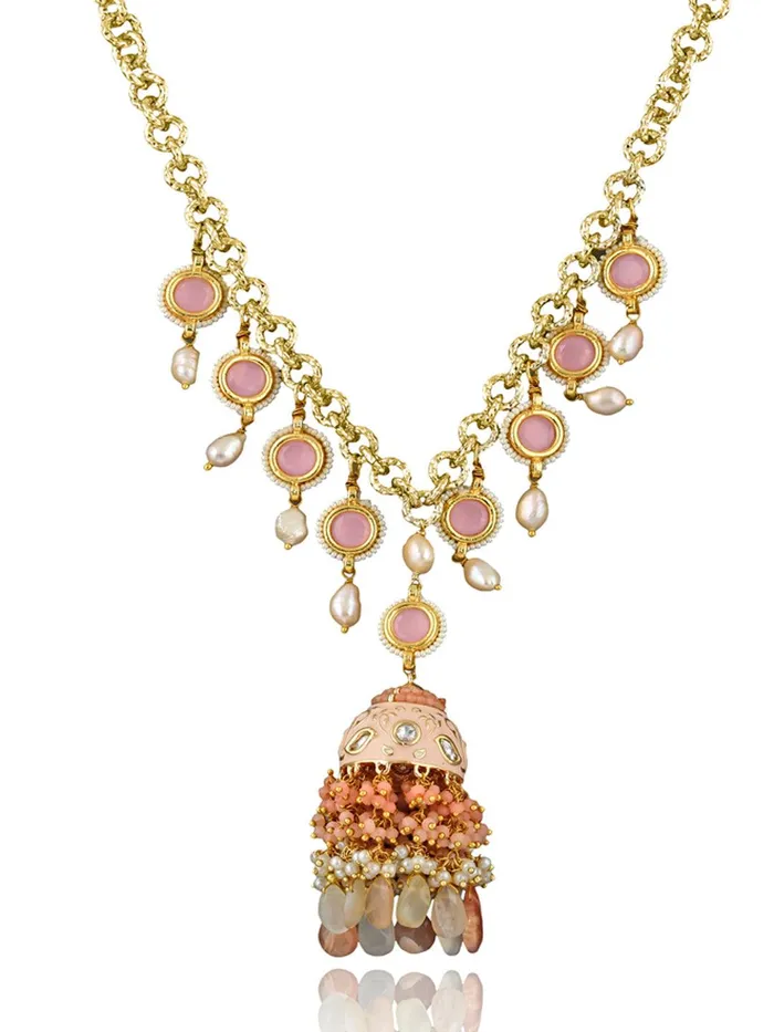 Necklaces Curio Cottage Stone Appeal Jhumki Long Necklace
