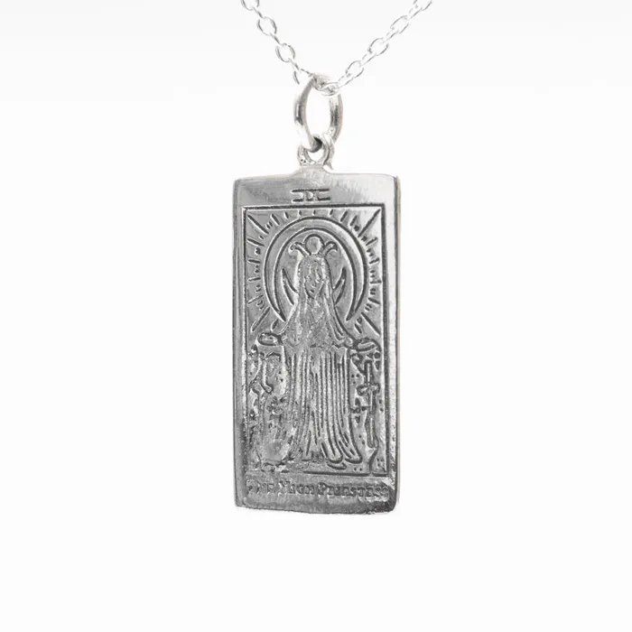 The High Priestess Tarot Card Necklace Silver Lotus Necklaces